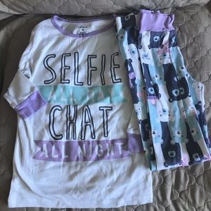 2 Pairs Long Sleeve/Pant Carter’s Girls Pajamas